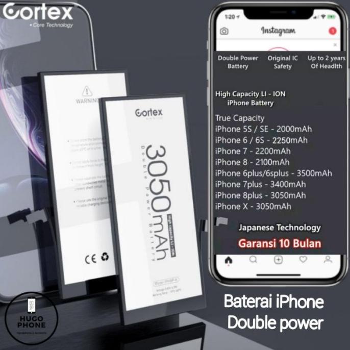 Cortex iphone Baterai Battery High Capacity Original Batre Batrai 5S S