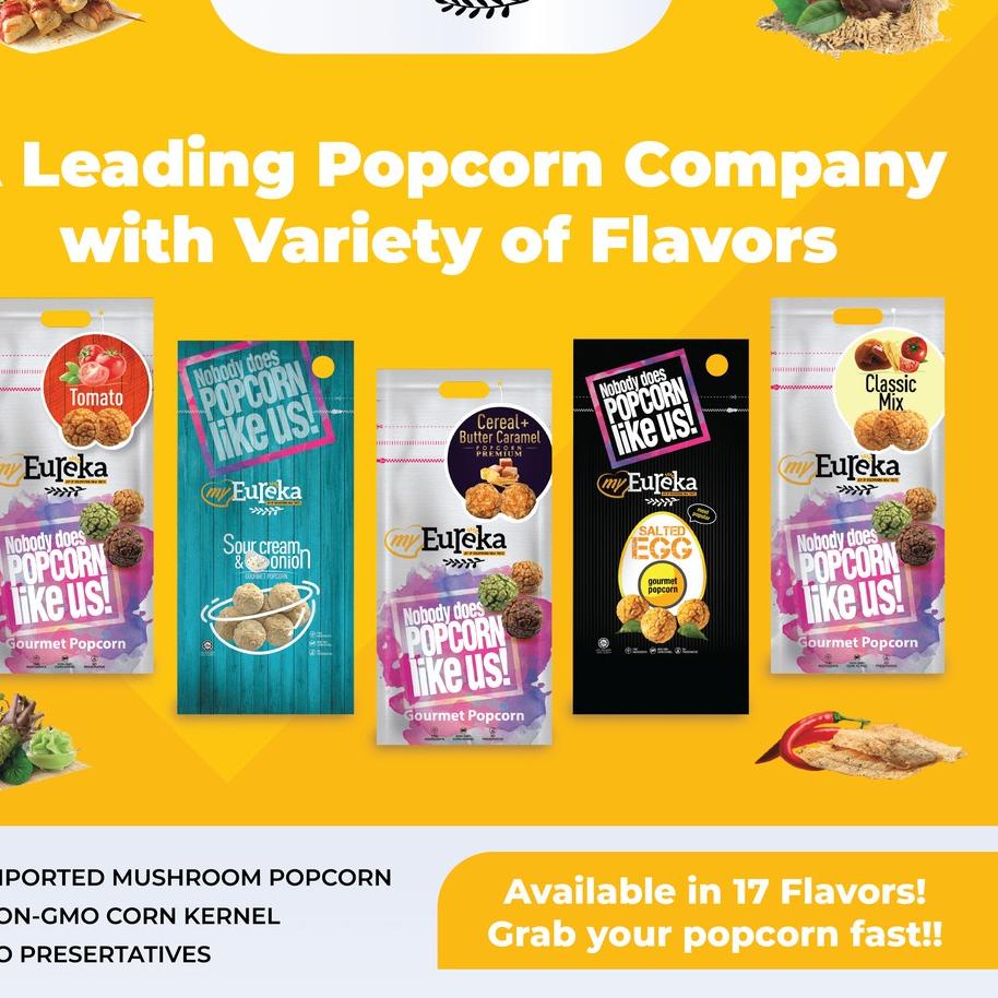 

➬Baru✣ EUREKA POPCORN PACKS 140g D94