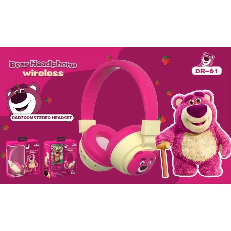 [ DR - CHARACTER ] HEADPHONE BANDO BLUETOOTH / WIRELESS TYPE DR 60 RABBIT /DR 61 BEAR / DR 62 CAT