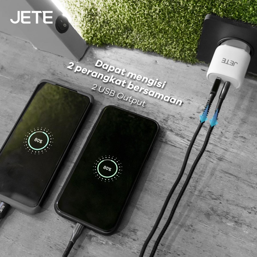 Charger Dual USB Output 2.1A (JETE Atomic 2) - Garansi Resmi 2 Tahun