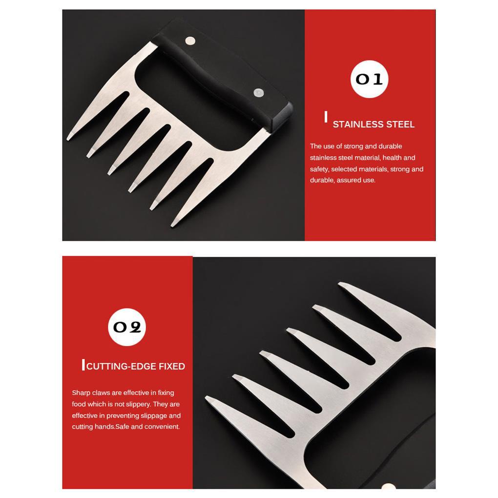 2buah Penghancur Daging Stainless Steel Profesional Manual Pembagi Makanan Barbekyu Alat Penghancur Dapur Gadget