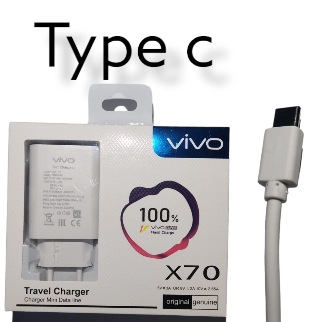 AR-TC ORI VIVO X27 SUPER FAST CHARGING | CASAN TRAVEL CHARGER V17 PRO 10V-2.25A V8/MICRO USB/TYPE C