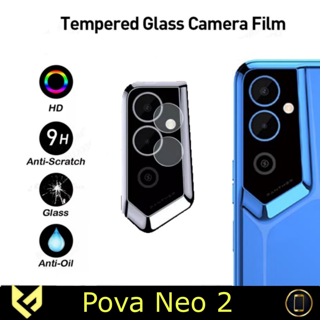 Tempered Glass Camera Non fUll For TECNO POVA NEO 2 Anti Gores Camera Belakang pelindung lensa camera - Fids