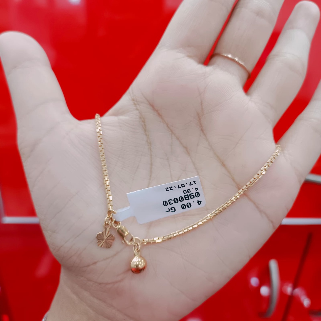 gelang kaki italy kadar 420 emas asli