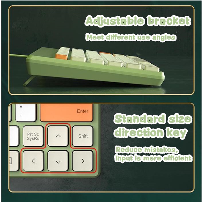 79kunci Keyboard Kabel Keyboard Slim Keyboard Mini Desain Ergonomis USB Wired Silent Keyboard Gaming Kantor