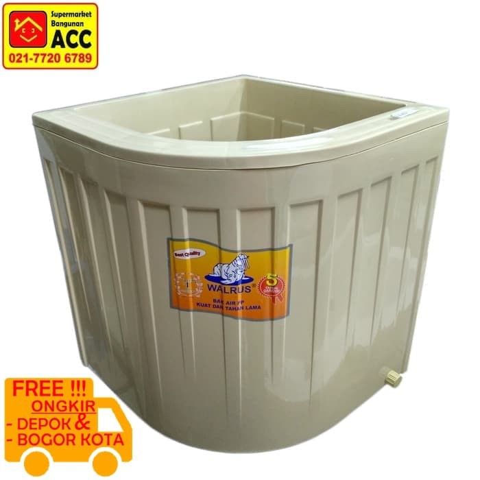 Bak Bak Air Walrus Sudut Kamar Mandi Ivory & Blue 120 Liter