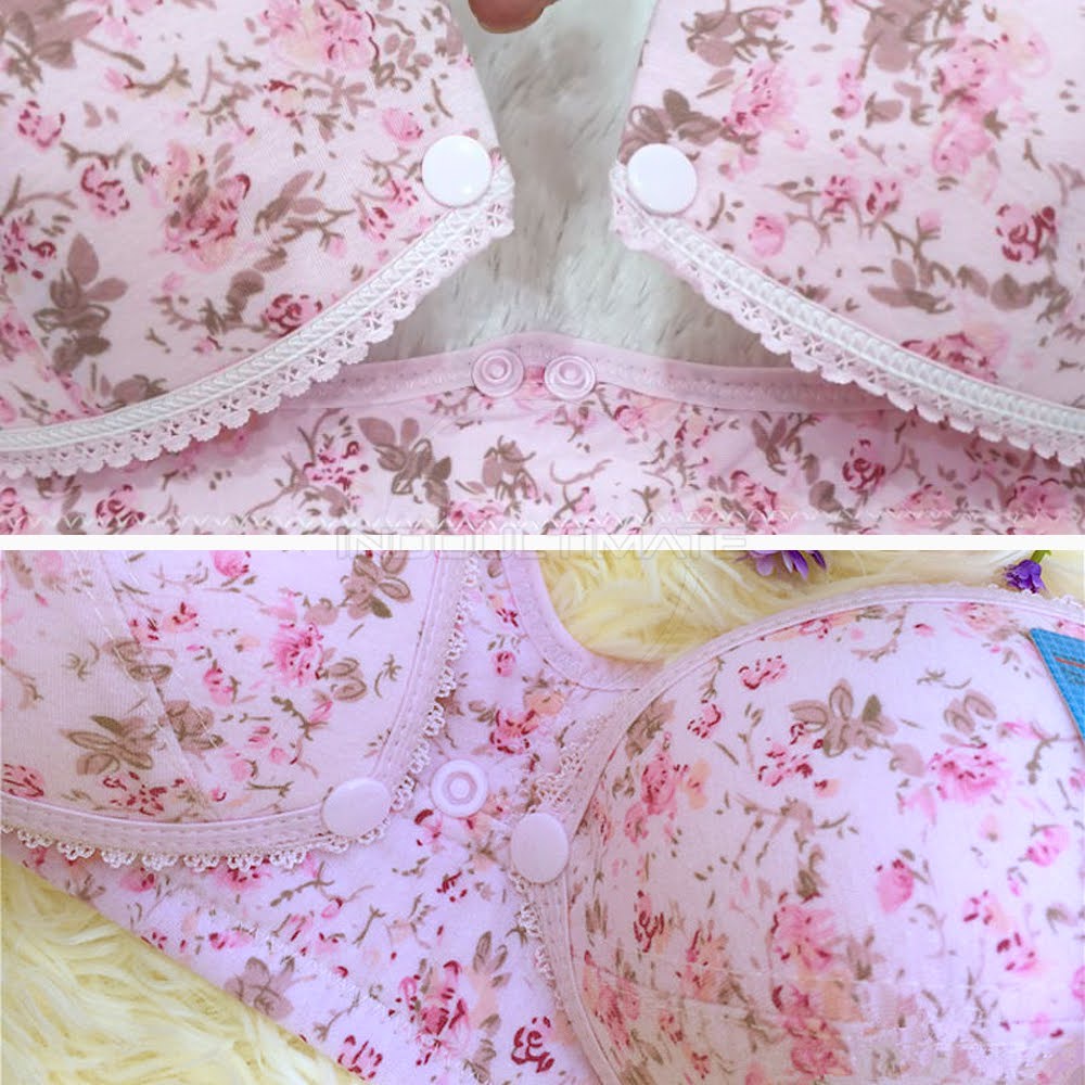 BIM-11 Bra Menyusui Tanpa Kawat Bra Menyusui Kancing Depan BH Menyusui Bayi Pakaian Dalam Wanita Cewek Bra Motif Motif Perempuan Nursing Bra Maternity Bra Ibu Menyusui