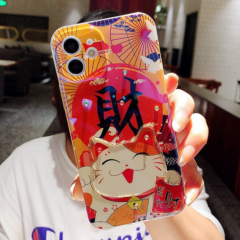 IPHONE Casing Ponsel Kucing Rejeki13Tahun Baru Kompatibel Dengan Iphone12 13 11 Pro Max X Xs Max Xr Ffddrtr