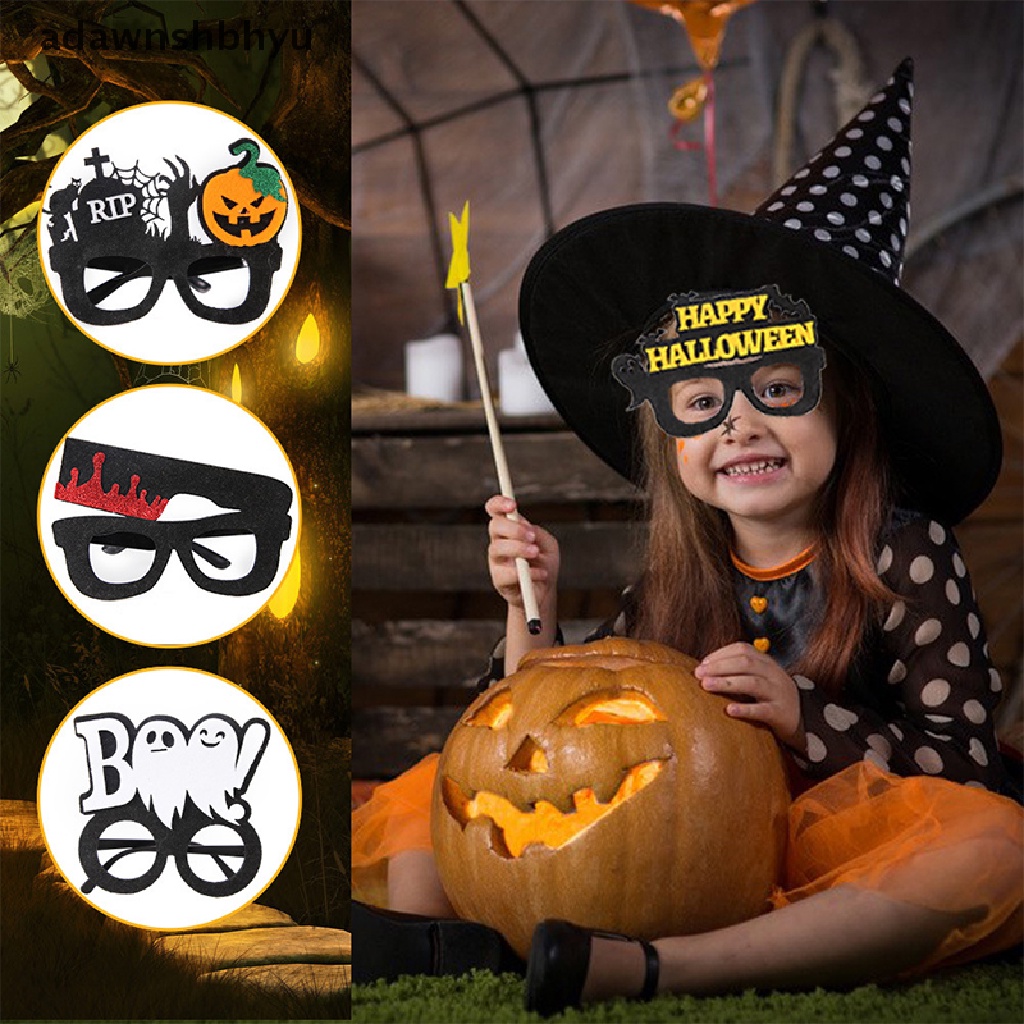 Adawnshbhyu Kacamata Pesta Halloween Tanduk Laba-Laba Labu Kacamata Lucu Pesta Ornamen Hadiah Rumit Props Foto Natal Prop Dekorasi Halloween Topeng ID