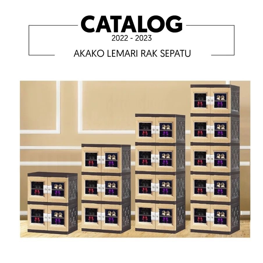 AKAKO - Lemari Rak Sepatu + Kaca Plastik Susun 2 3 4 dan 5/Kode: RST