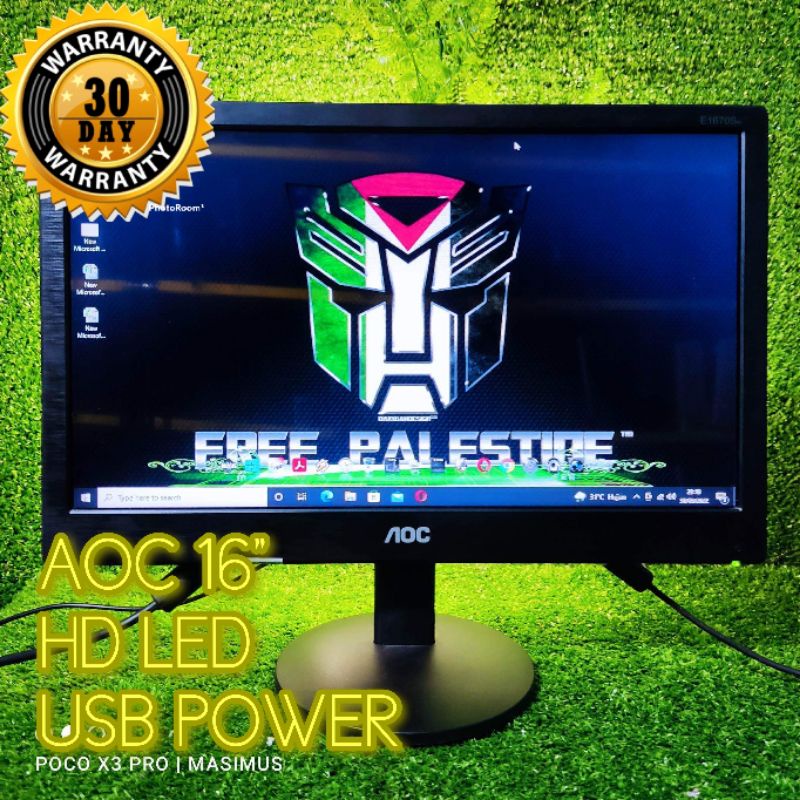 LED Monitor Komputer Pc AOC E1670swu 15.6inch wide