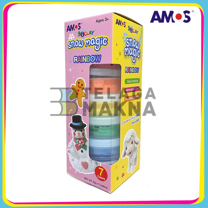 Pls Mainan Anak Amos I-Clay Snow Magic Rainbow (7 Warna @9 Gram)