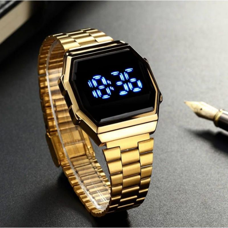 Jam Tangan Unisex Digital Stainlisa LED Touch Screen Untuk Pria Dan Wanita / Jam Tangan Wanita Digital Tahan Air  Tali Anti Karat / Jam Tangan Pria Wanita Termurah Simple / Jam Tangan Wanita Formal Kekinian Lagi Viral Bisa Bayar Di Rumah