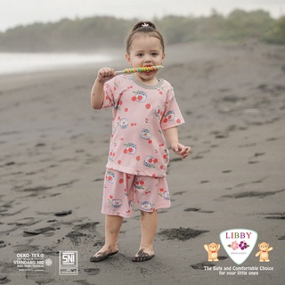 SETELAN LIBBY Oblong Pendek + Celana Pendek Motif Hello Sunshine