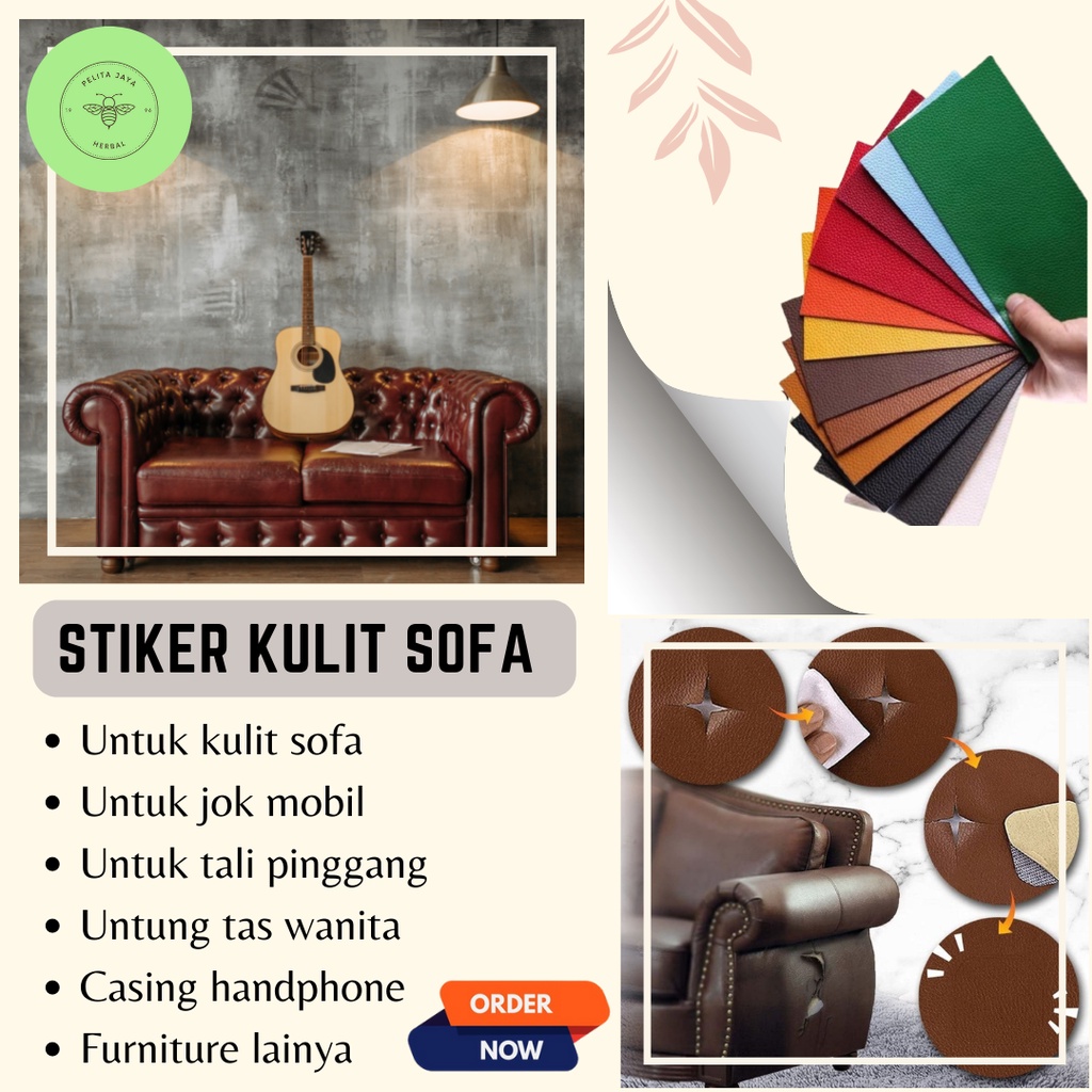 Sticker Kulit Sofa Kain Oscar Kulit Sintetis Jok Sofa Pake Perekat Meteran