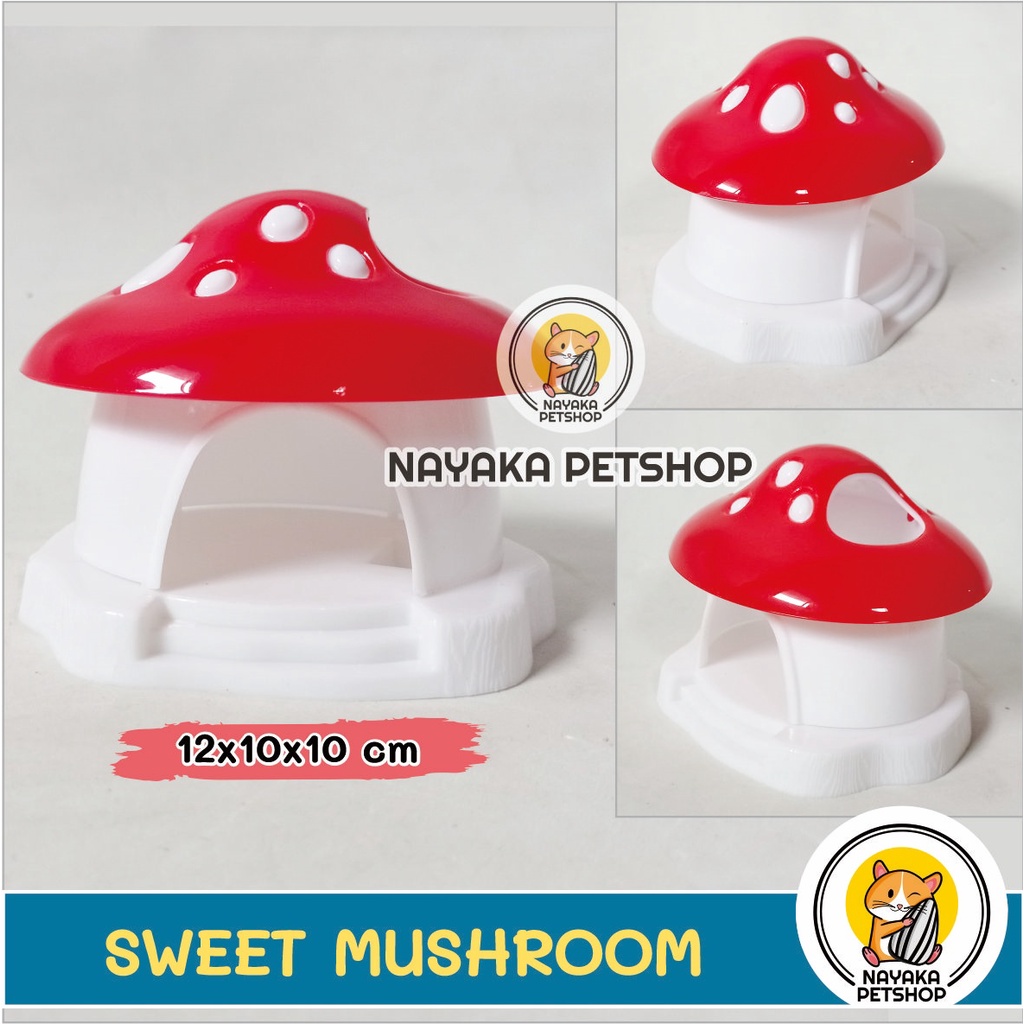 Sweet Mushroom Rumah Hamster Bentuk Jamur Mainan Tupai Hewan