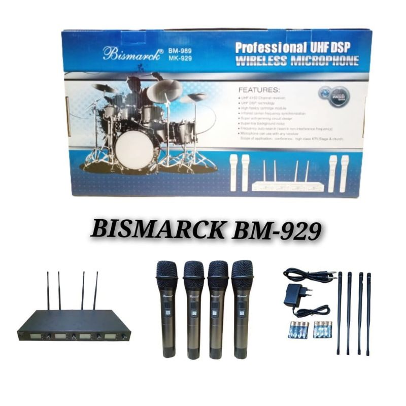microphone wireless bismarck bm929 bm 929 original 4 mic wireless bismarck