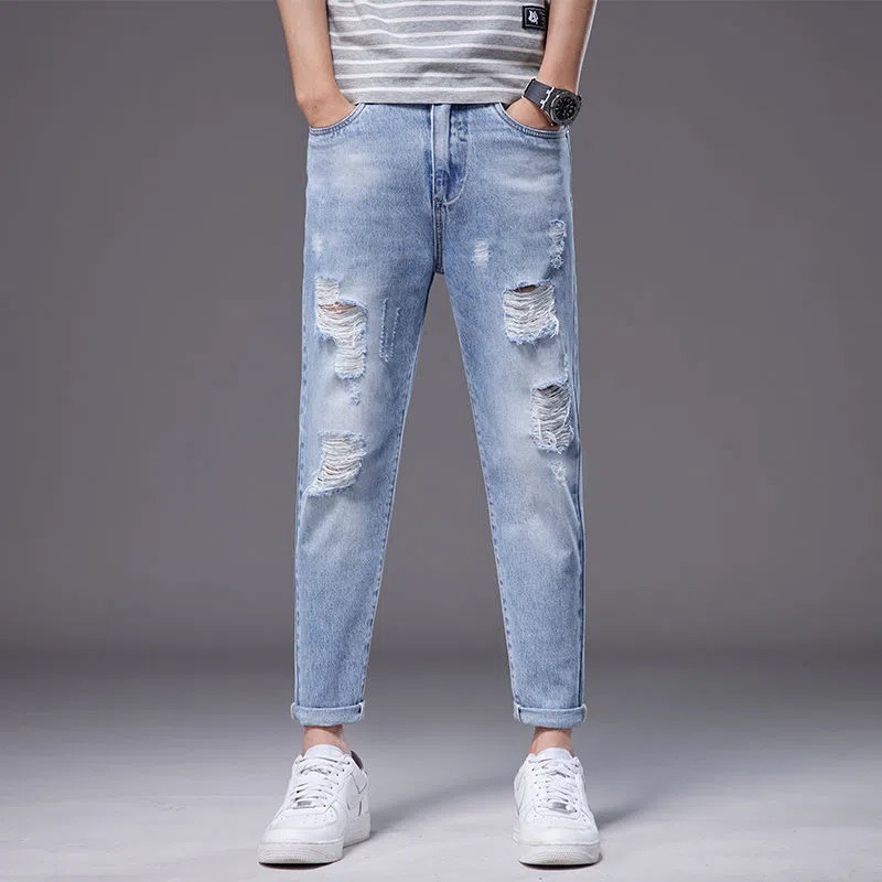 Celana jins pria celana jeans panjang pria celana jeans sobek pria loose straight cutbray jeans celana jeans pria dewasa cowok celana jeans korean style pria