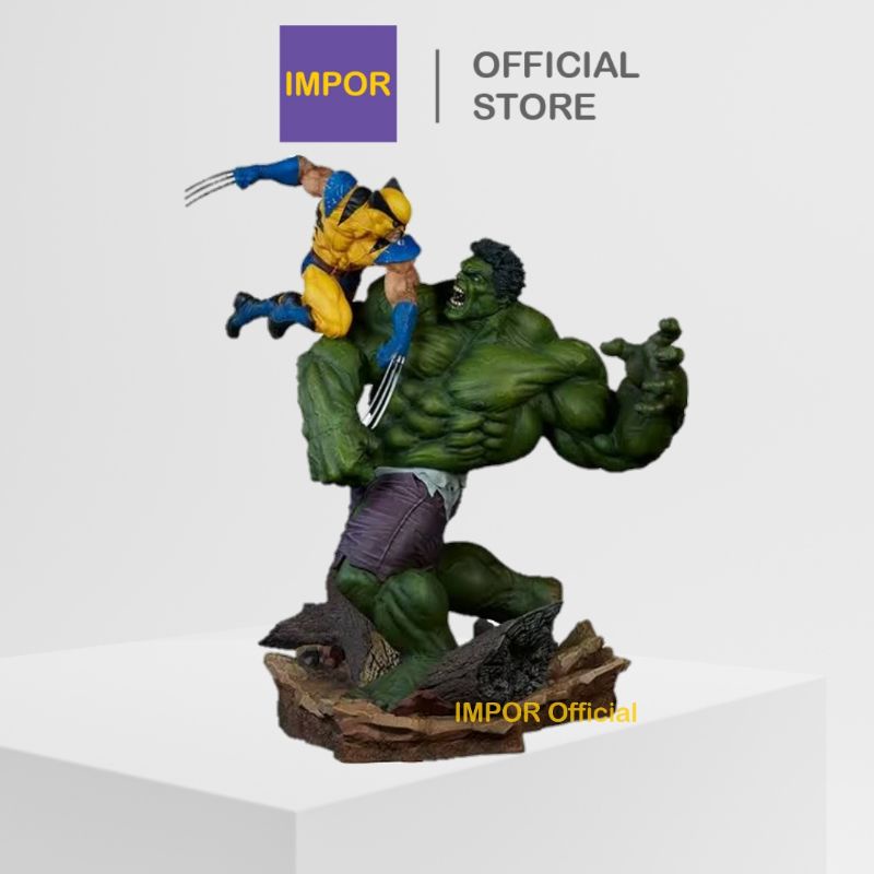 IMPOR Incredible Hulk Wolverine Maquette Marvel Statue Figure Mainan