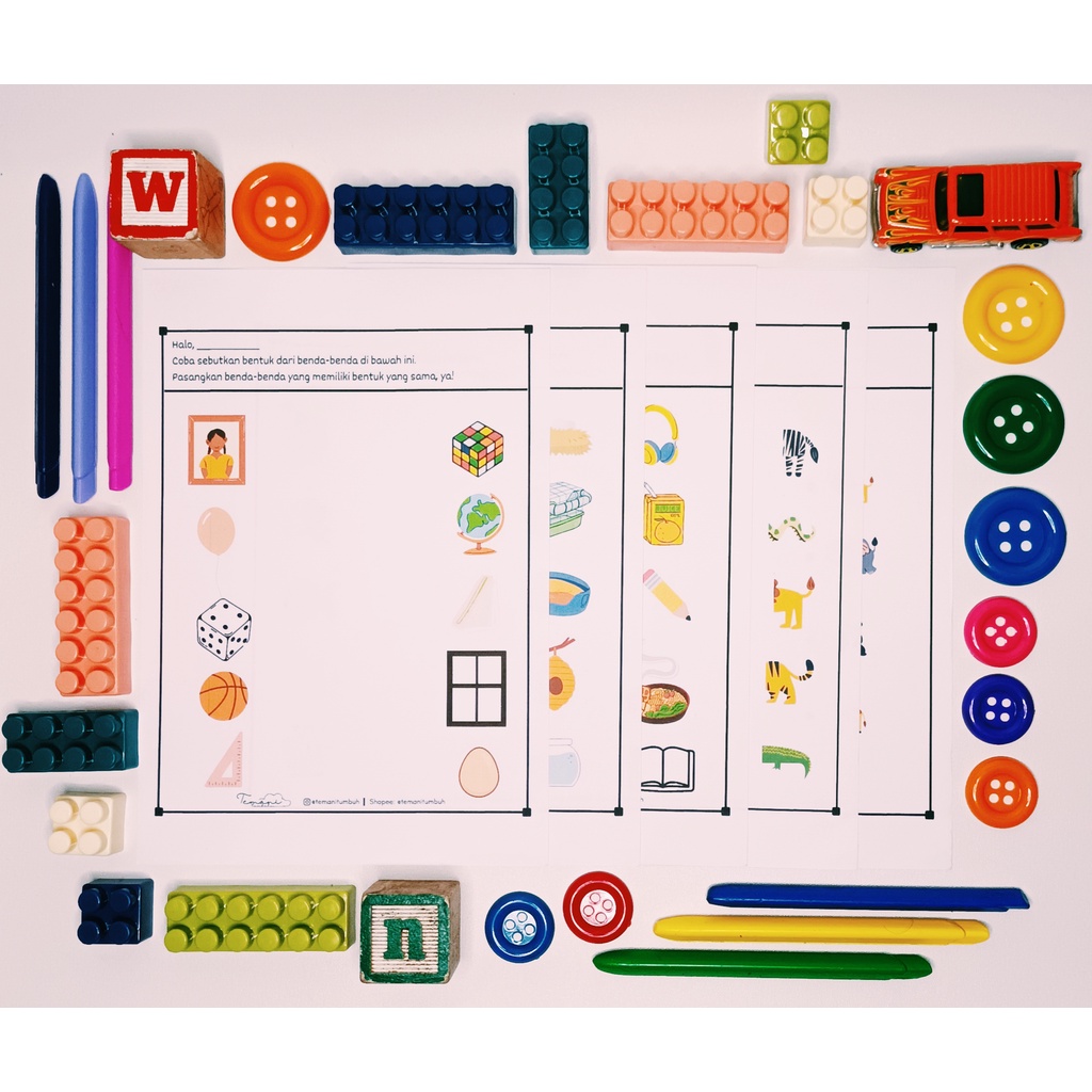 Lembar Aktivitas Anak Mencari Pasangan Matching Worksheet Lembar Kerja Anak 2 Sampai 5 Tahun Free Gi