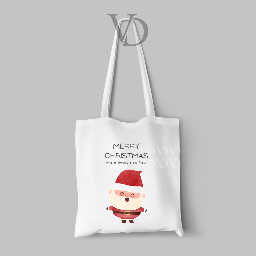 tote bag kanvas edisi natal / customize tas natal