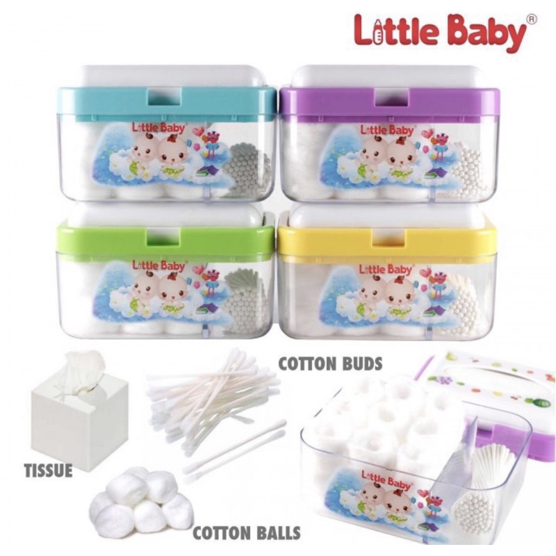 Little Baby Tisue &amp; Cotton Buds Box 3 in 1