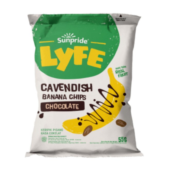 

Sunpride Lyfe Banana Chip Chocolate / Keripik Pisang Rasa Coklat 55 Gr