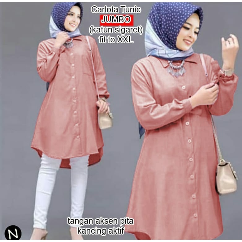 PIK - Tunik Carlota Jumbo - XL (61178), XXL (64157), 3XL (67151)/ TUNIK WANITA JUMBO / ATASAN WANITA JUMBO/ PAKAIAN MUSLIM