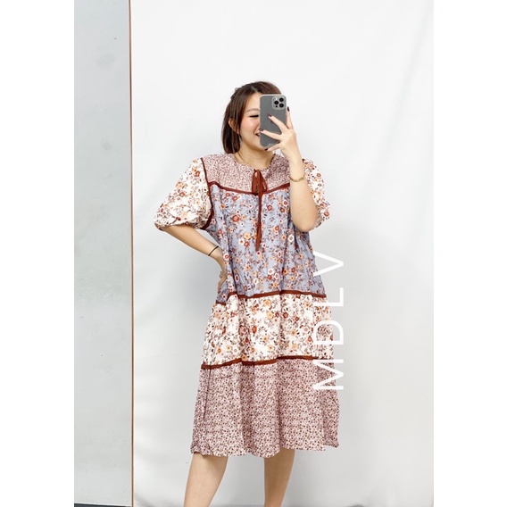 MDLV ~ 1815# Pjg Maldiva Long Sleeve Loose Dress Import