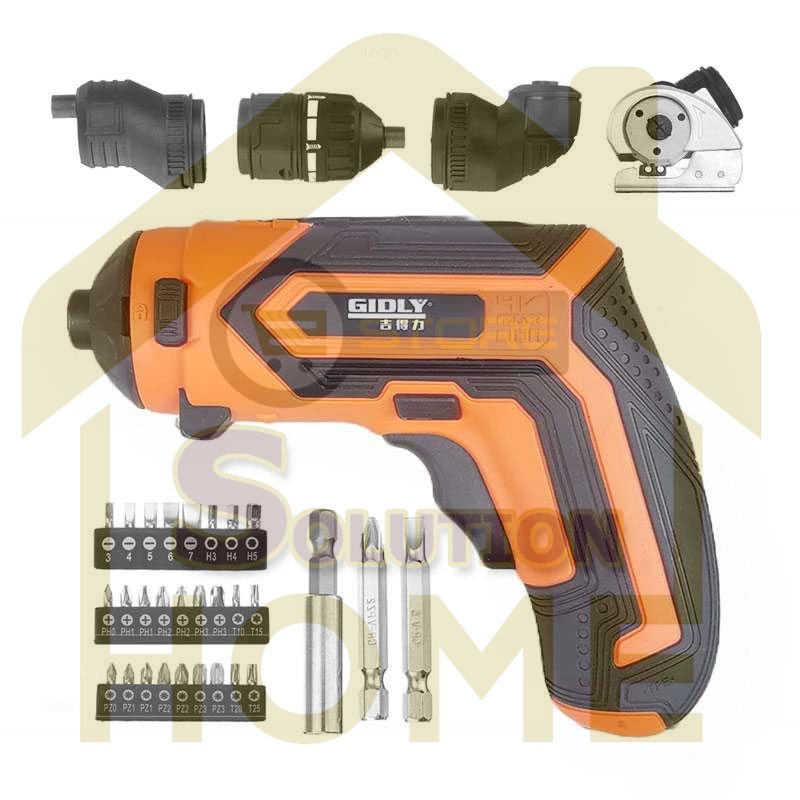 HSS TOOLS - GIDLY Bor Elektrik 4 in 1 Wireless Electric Cordless Drill 4V with Box - 5003604