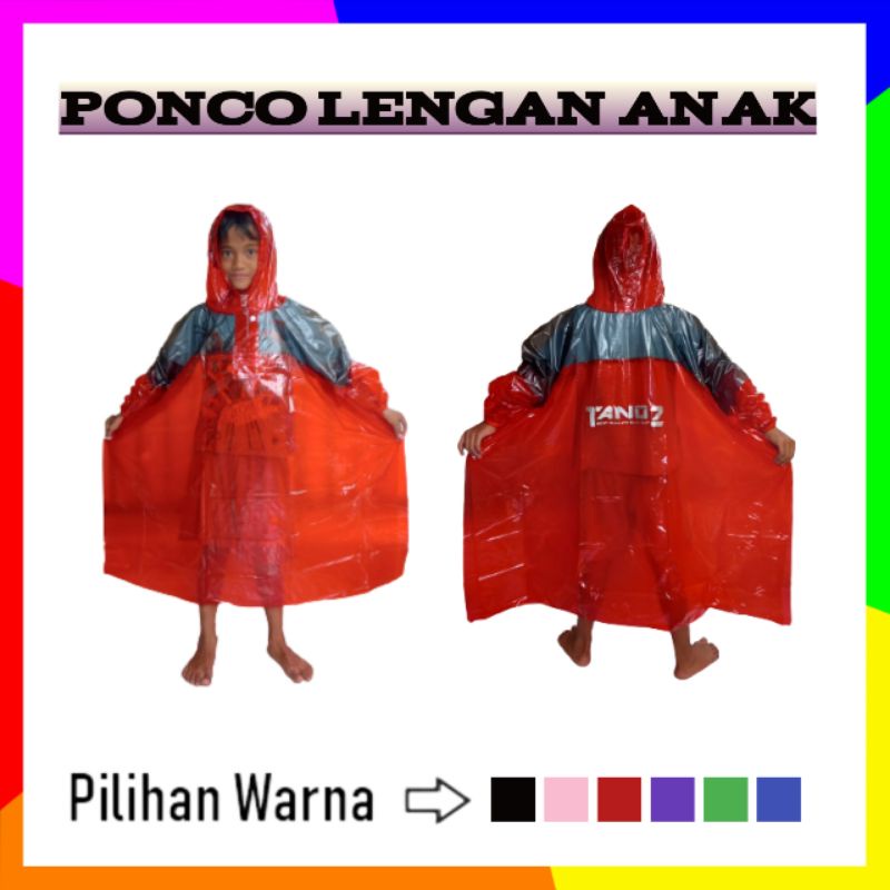 jas hujan anak model ponco / kelelawar