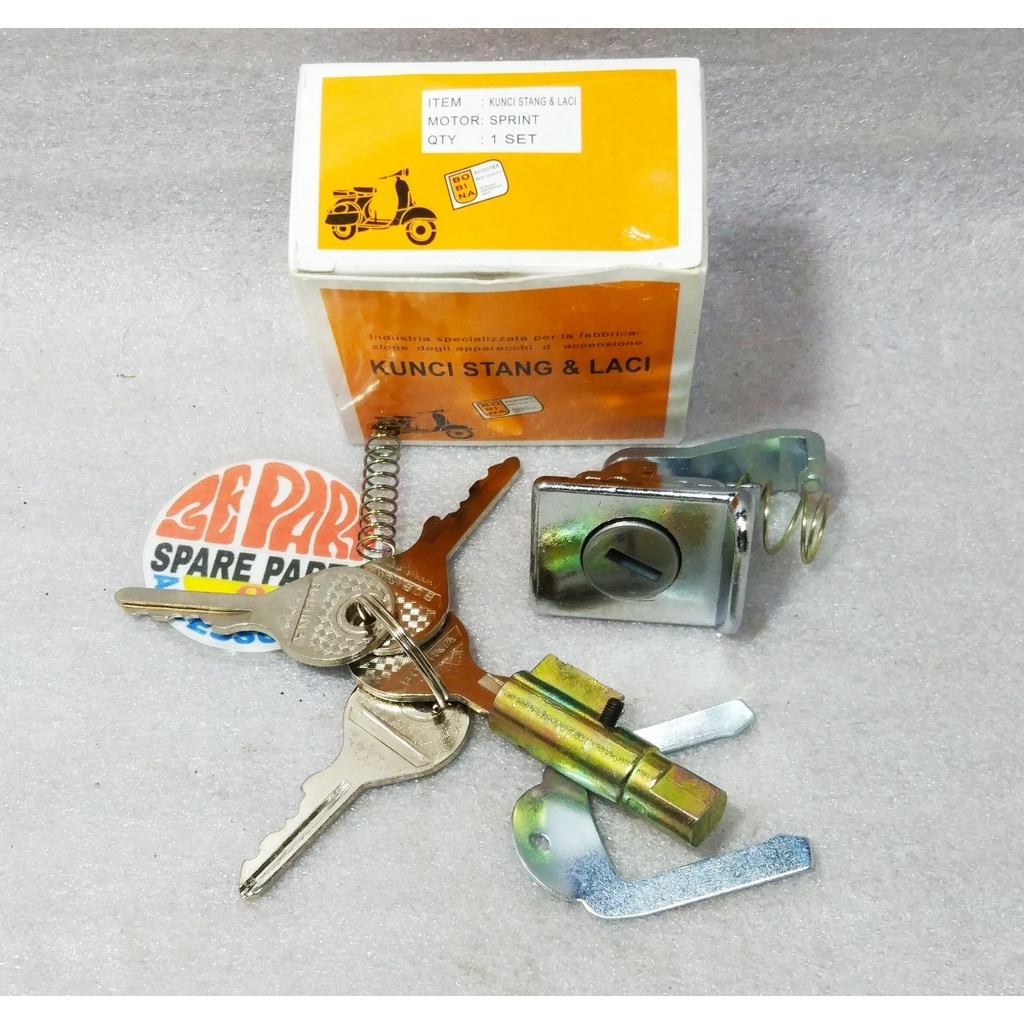 Kunci stang dan laci vespa super Sprint Bobina