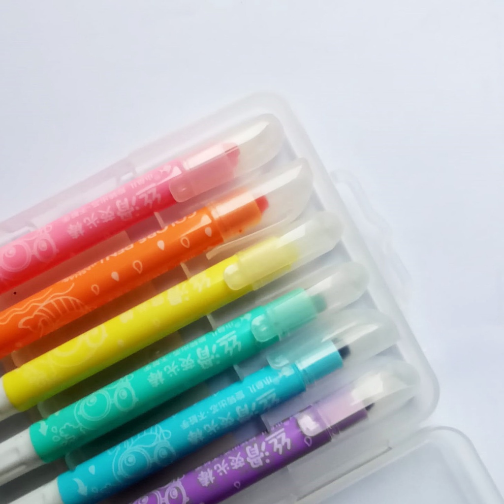 Yamata Washable Crayon Silky 6 Warna Krayon Dapat Dicuci Kembali / Silky Crayon Pen Putar / Krayon Kuas Lucu Silcy / Rolling Crayon Motif Anak anak / Kerayon Unik Murah / Crayon Model Lipstick / Crayon 12 Colour / Pensil Mewarnai / Alat Tulis Sekolah