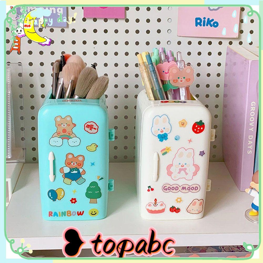 Top Kulkas Tempat Pulpen Alat Tulis Sekolah Pulpen Plastik Multi-Fungsi Kotak Penyimpanan Kreatif Tempat Pensil Desktop Makeups