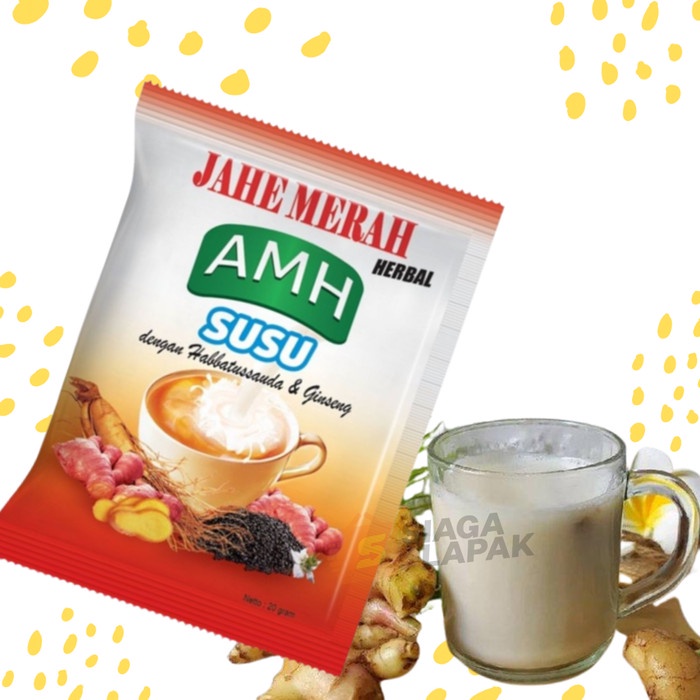 Jahe Susu AMH Habbatussauda Ginseng &amp; Madu 18gr