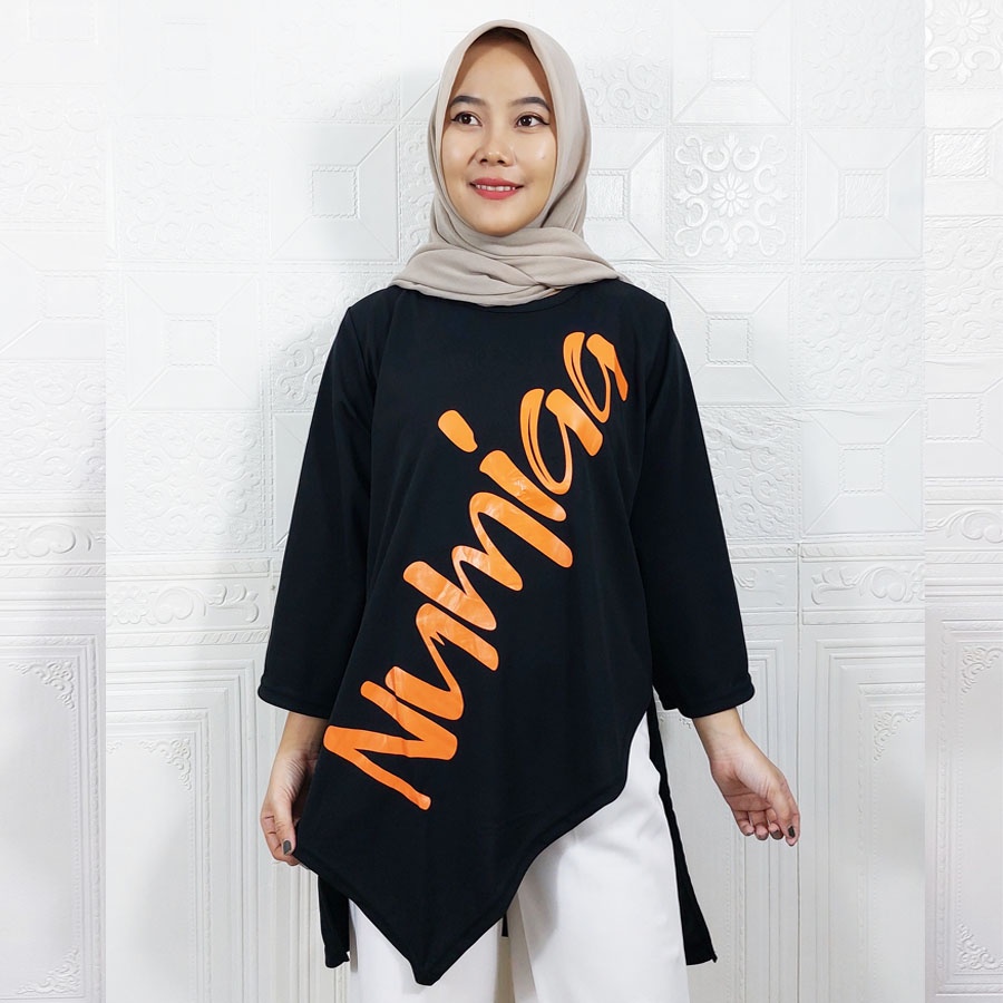 NUMIAA TOP OVERSIZE KAOS BLOUSE WANITA CARLINA