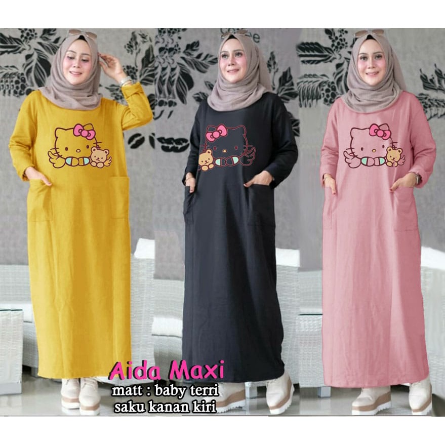 PIK - Maxi Aida Jumbo XL, XXL, 3XL / MAXI WANITA MUSLIM / GAMIS WANITA TERBARU / MAXI JUMBO