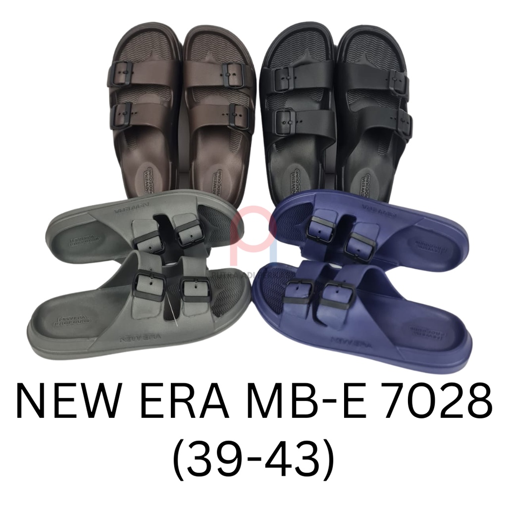 Sandal Pria Ban 2 Gesper Terbaru Sandal karet Laki NEW ERA MB E 7028