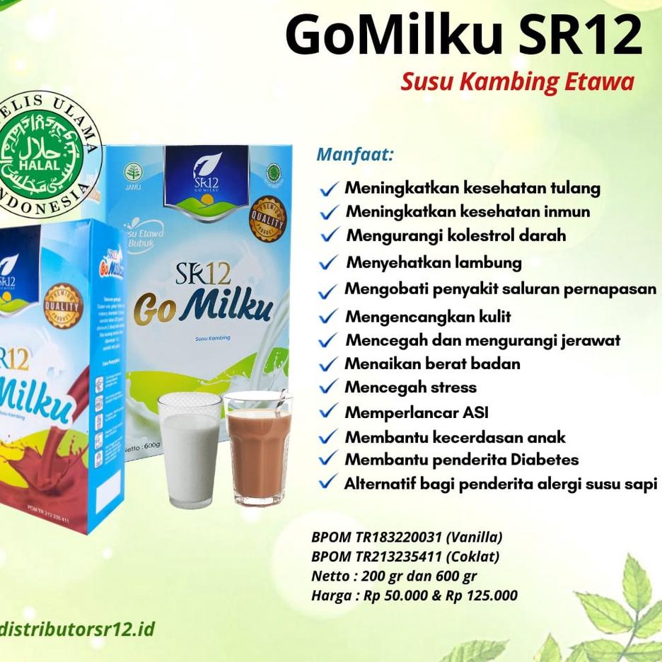 

Go Milku SR12 Halal Susu Kambing Etawa Premium Meningkatkan Kesehatan Inmun Aman Bumil Busui