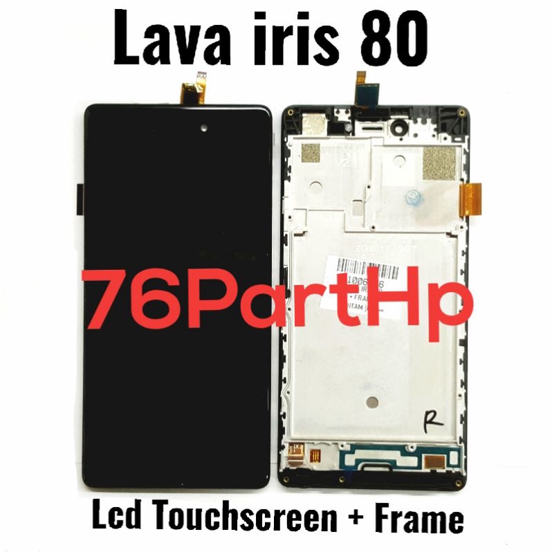 Ori Oem Lcd Touchscreen Fullset plus frame Lava iris 80