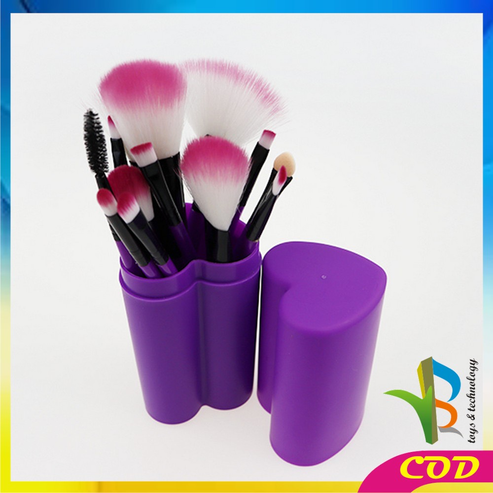 RB-K29 Brush Make Up Set 12IN1 Tabung / Kuas Makeup Set Kuas Alis Brush Highlighter Alat Kosmetik