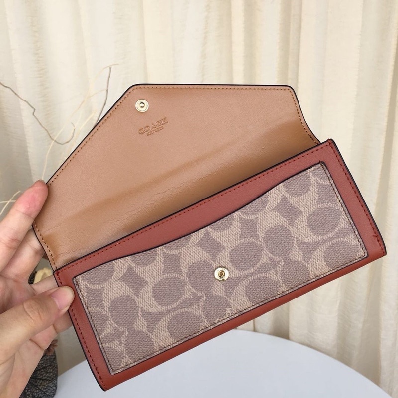 Dompet Coach 31547 Soft Wallet In Colorblock Signature