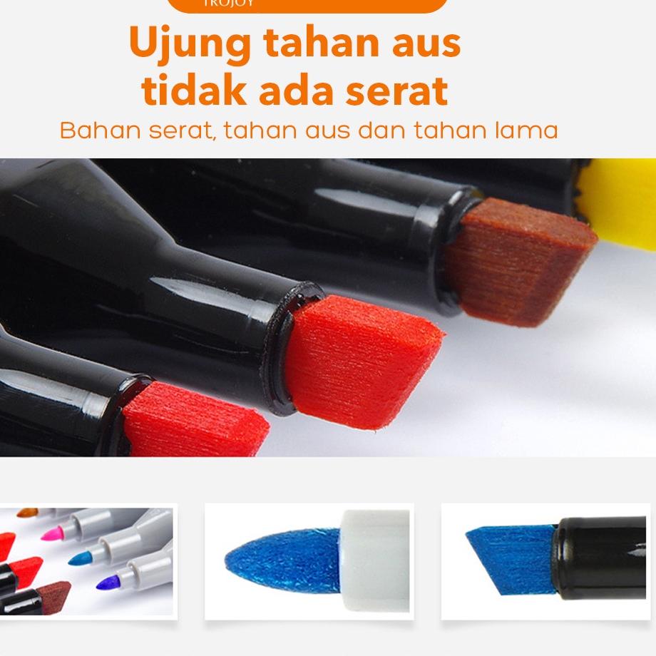 

(Q>4Y➸) TROJOY Color Marker With Bag Spidol Warna Dengan Tas 36/48 pasti dikirim