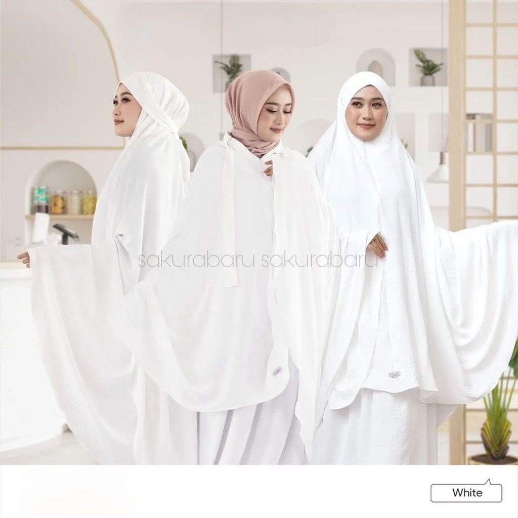 Lesty One Set Mukena Dewasa Crinkle Airflow Premium Mukena polos Traveling Umroh Pakaian Sholat Wanita Kekinian