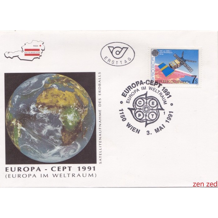 

A507 Prangko Austria FDC 1991 EUROPA Stamps - European Aerospace 1 Pcs