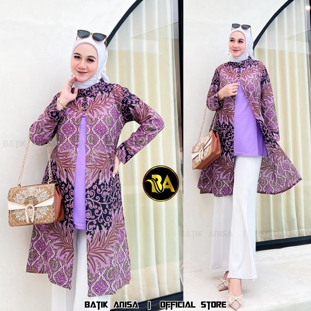 BAJU BATIK WANITA ATASAN BATIK KERJA KANTOR WANITA SIZE M L XL XXL