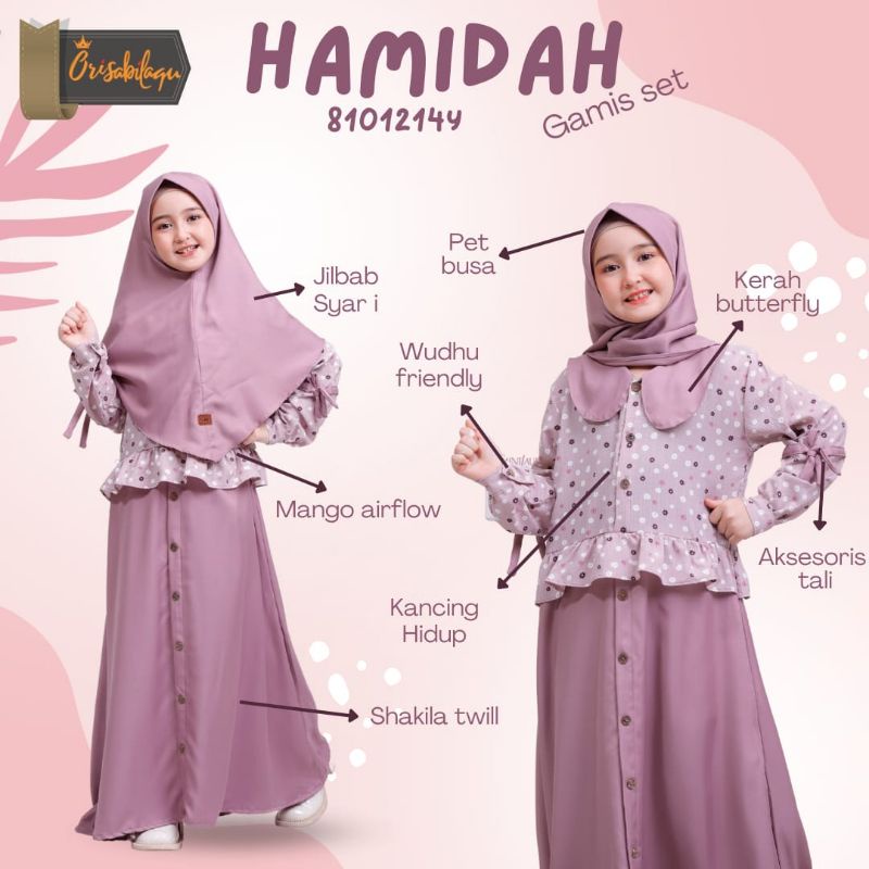 Ready ‼️Set Gamis Anak Premium Hamidah by Orisabilaqu