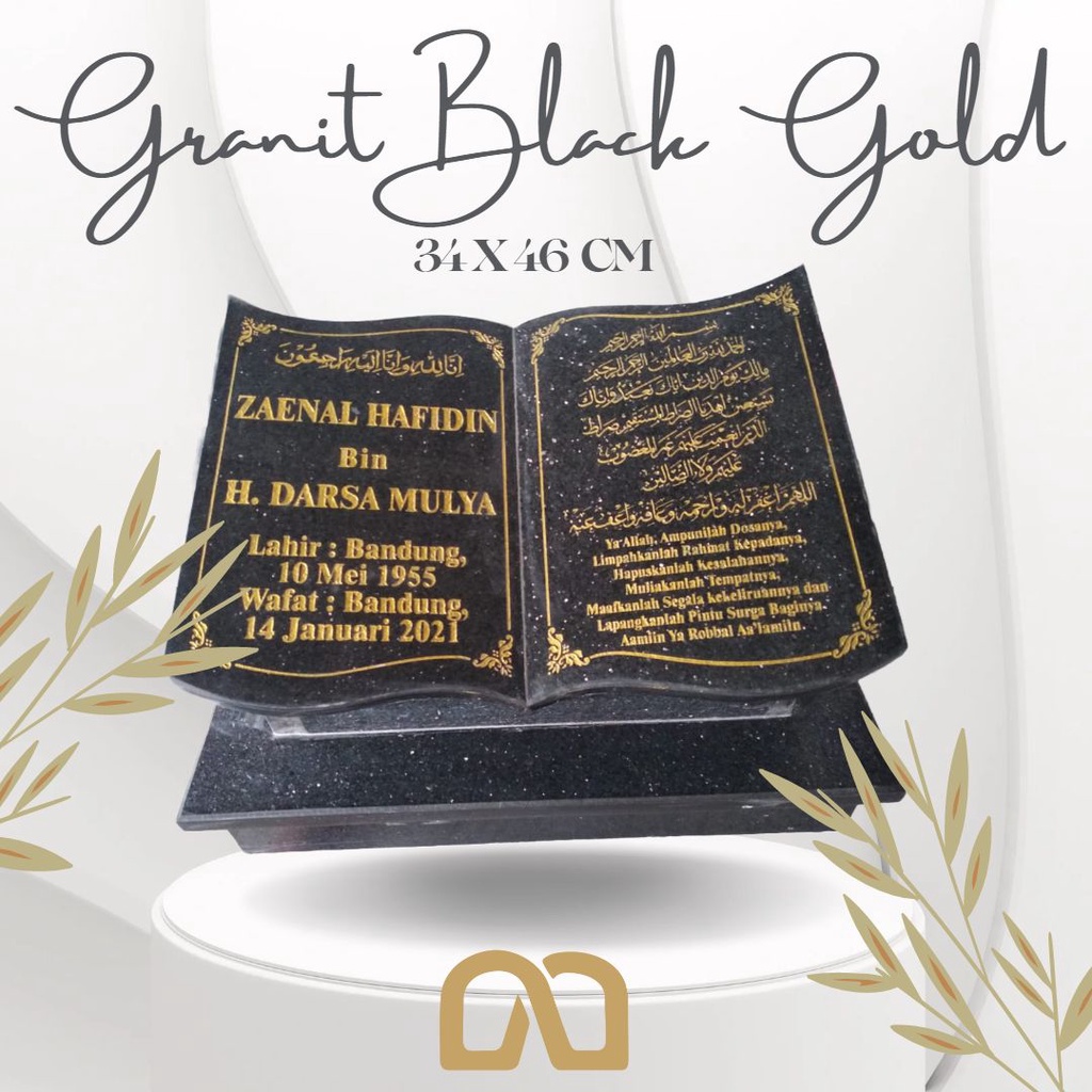 BATU NISAN BUKU GRANIT PREMIUM BLACK GOLD