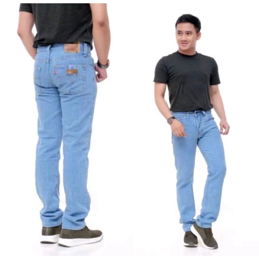 Celana Jeans Pria Panjang Slim Fit Skinny Pensil Reguler Jumbo Big Size 27-44