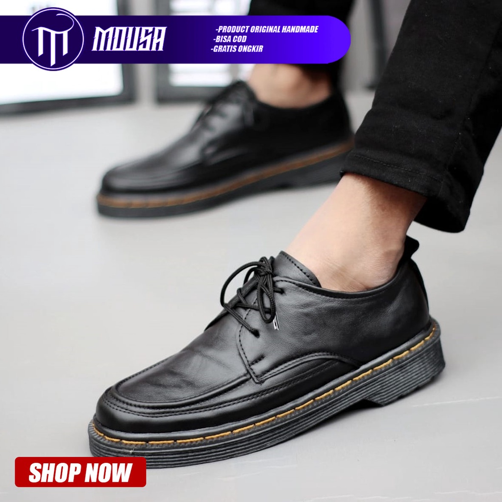 Sepatu Formal Pantofel Docmart Kulit Asli Pria Kerja Kondangan Hunting Mousa Bilal